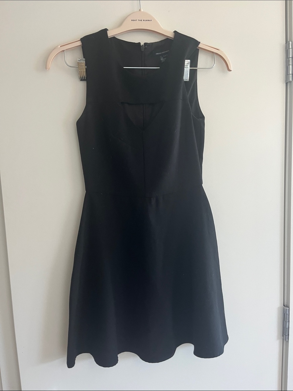 French Connection Black Sleeveless Fit-and-Flare Mini Dress